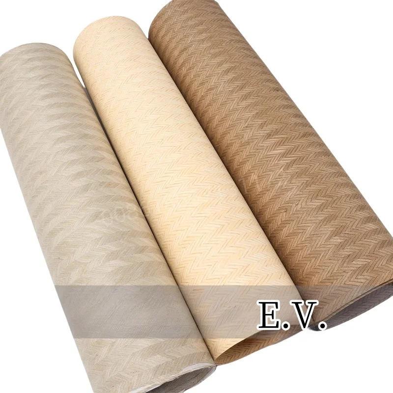 Reconstituted Engineered Wood Veneer with Arrow Grain,E.V., Fleece Backing,1 Piece, for Furniture & Hotel Decor,Brown Grey Ivory