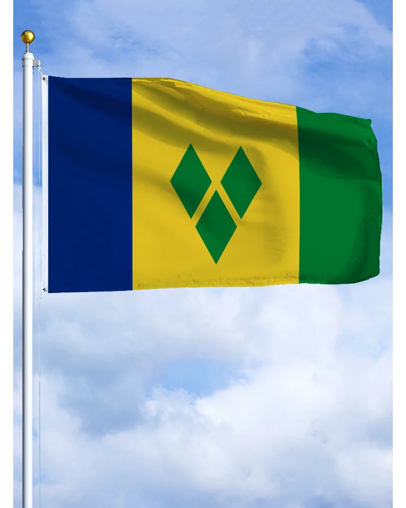 60×90 90x150 120×180CM Saint Vincent and the Grenadines Flag Polyester Printed Banner Tapestry For Decor