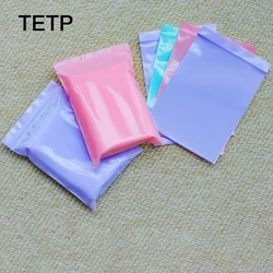 TETP Pink/Purple/Green Ziplock Bags Dustproof Sealed Gift Handmade Jewelry Packaging Decoration Transparent Pouches Thicken PE