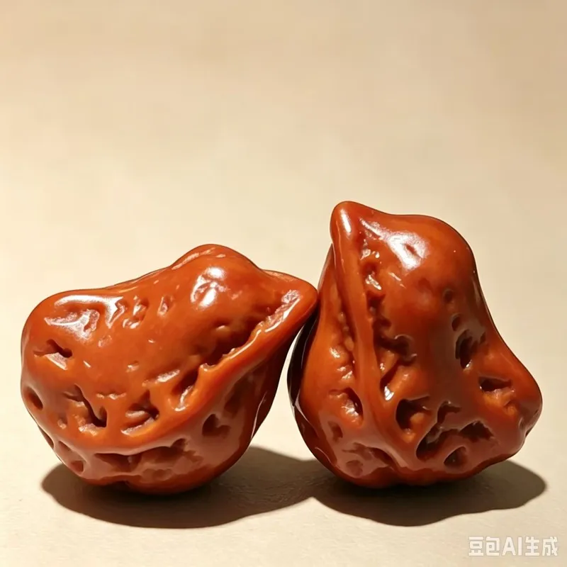 High-quality uniquely shaped walnut figurines including hand-held birds mandarin ducks and small autumn-themed f