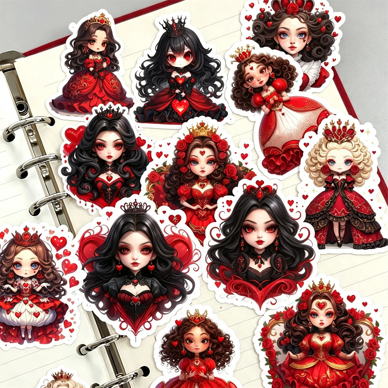 17/34pcs Watercolor Crown Caring Girl Planner Stickers DIY Handwriting Book Photo Albums Scrapbooking Junk Journal Kit