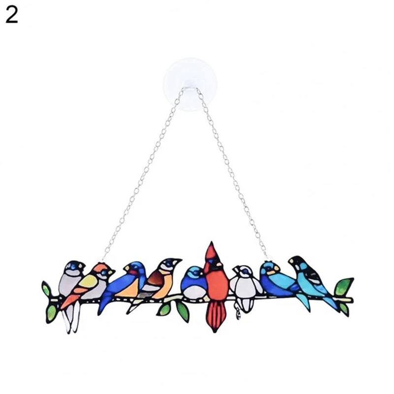 زخارف طيور كرتونية بسيطة ، قلادة حائط للنافذة ، زخرفة منزلية أكريليك ، ديكور الغرفة