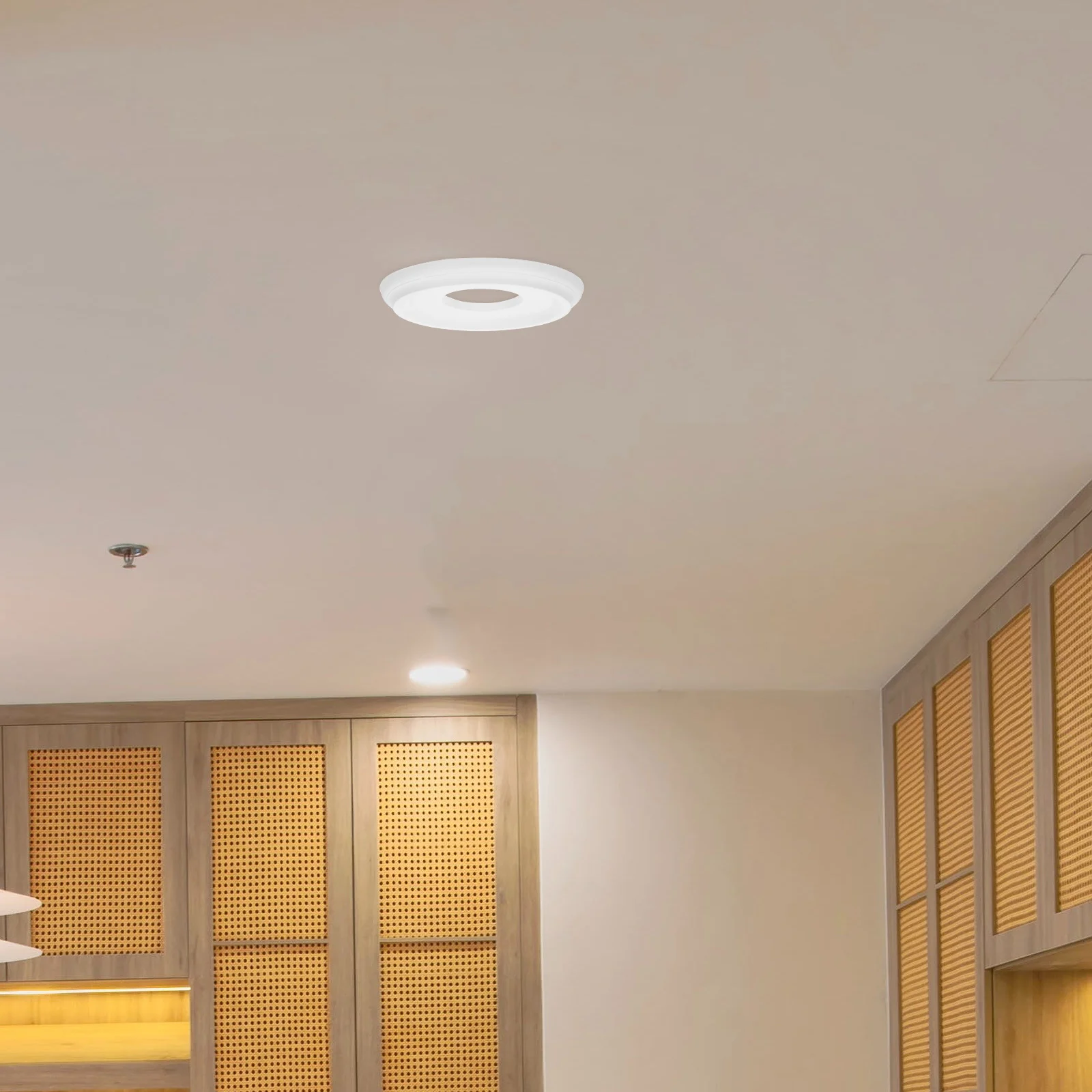 

Ceiling Light Canopy Stable Durable PU Material Classic Round Plate Vintage Lampshade for Pendant Light Ceiling Lamp Cover Home