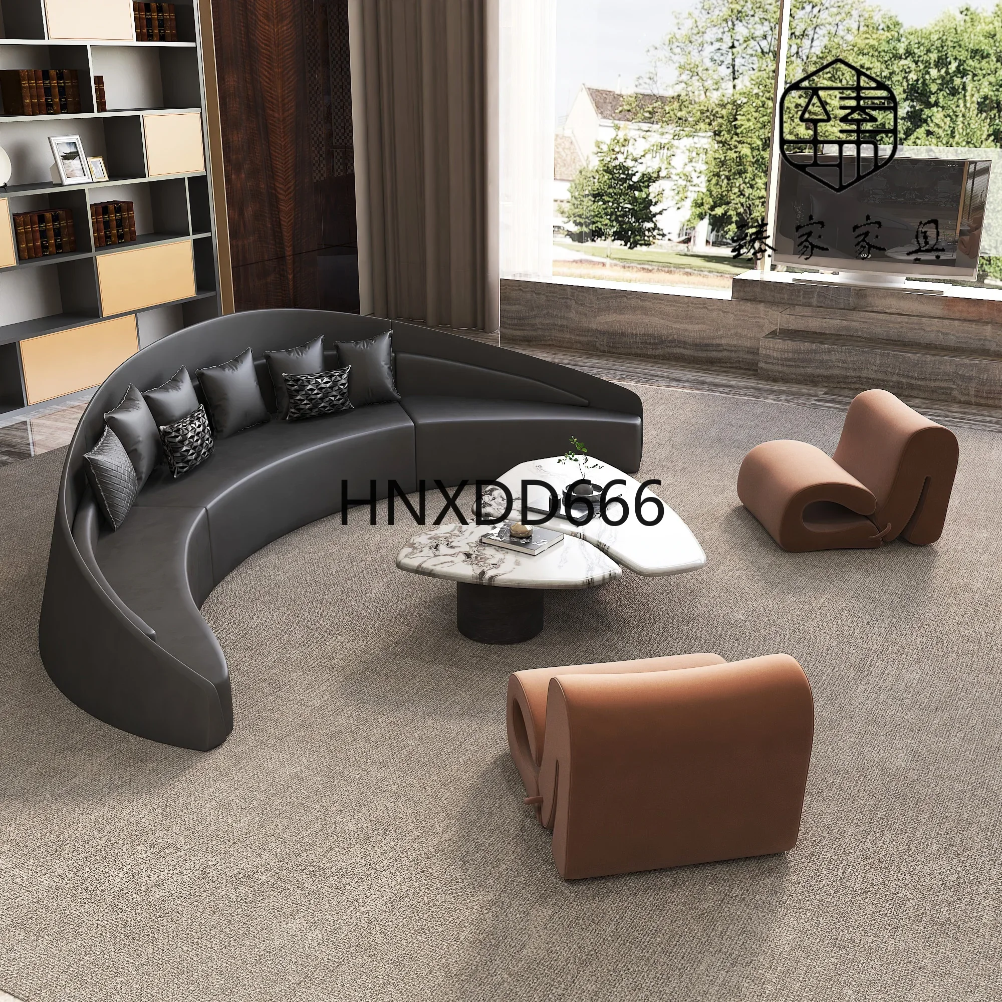 Wabi-sabi Style Hotel Homestay اللوبي الاستقبال أريكة صالون تجميل نادي الراحة التفاوض منحني أريكة مكتب أثاث مخصص