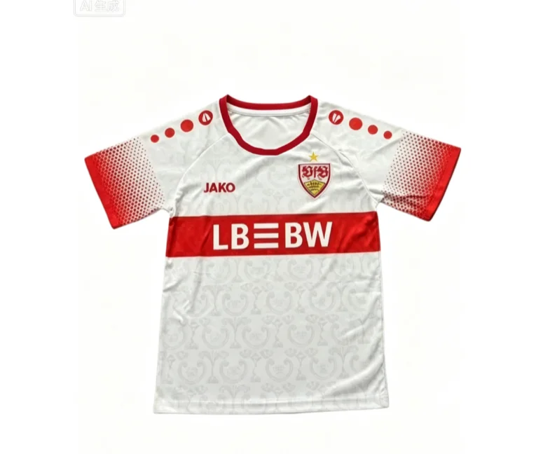2026-27 Neues VfB Stuttgart Herren-Trikot, 3D-gedruckt, Y2K Sommer Casual Schnelltrocknendes T-Shirt, geeignet für den Alltag und das Training.
