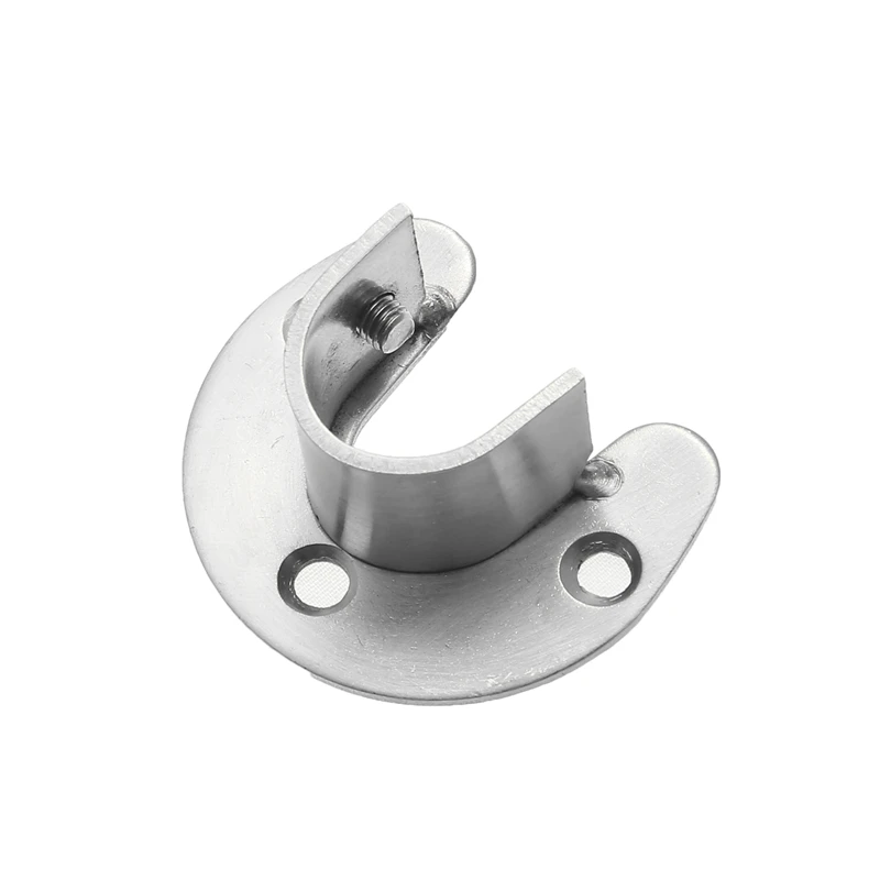 304 หน้าแปลนสแตนเลสที่นั่งตู้เสื้อผ้าแขวน Rod Fixing อุปกรณ์ฮาร์ดแวร์ผ้าม่าน Rod Tube Hook คงที่สนับสนุนวงเล็บที่นั่ง