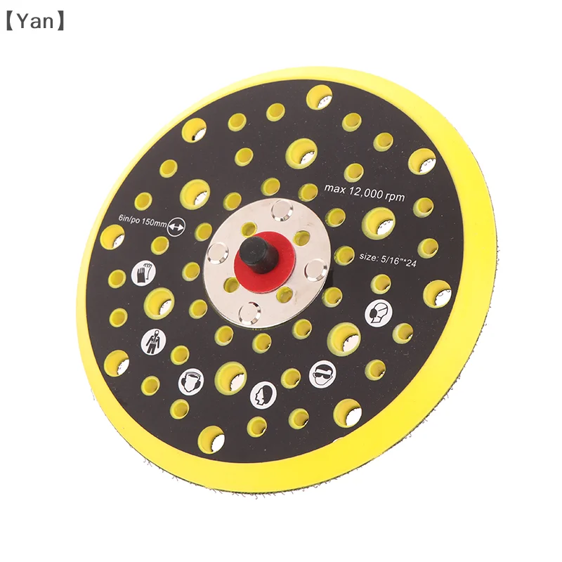 6 In Sander Backing Pad 150mm 52 Holes Hook&Loop Dust Free Sanding Disc 5/16