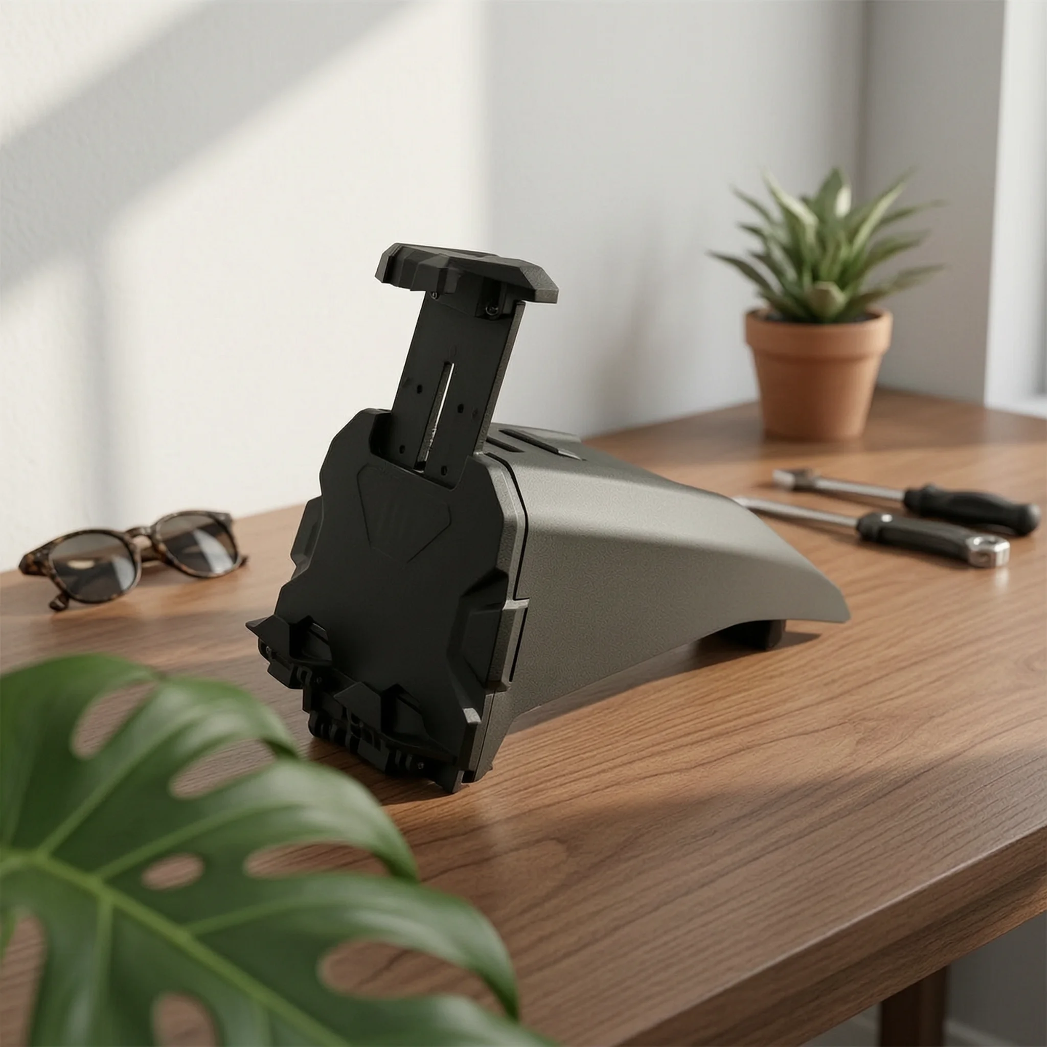 Storage Box with Device Holder Stable Electronic Device Holder Organizer Easy to Install Mount Compact for Riders, off-Road