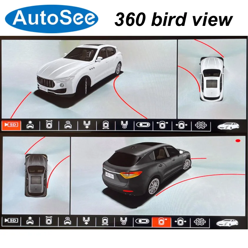 suit original OEM monitor 2022 for Maserati Levante 360° camera 3D bird eye Panoramic view Front rear Surround parking reverse