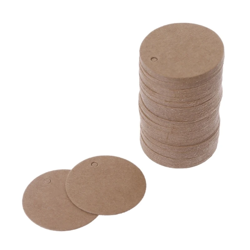 100x علامات مستديرة فارغة علامات دائرية يدوية علامات هدايا مع ثقب ورق الكرافت علامات تعليق التمنيات علامات للحرف اليدوية ذاتية