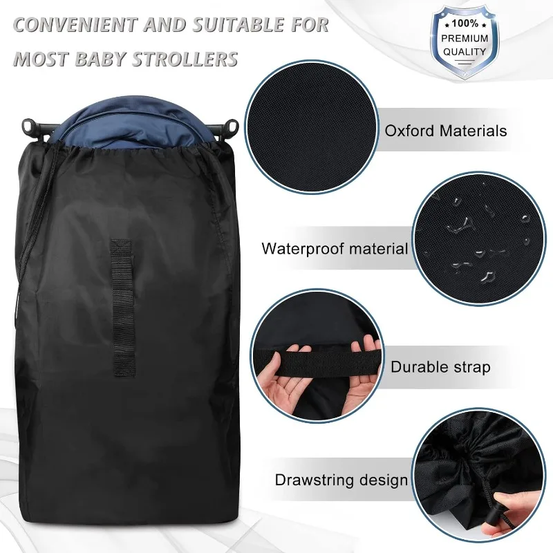 Baby Stroller Storage Bag for Airplane Transport Universal Dustproof Walker Pram Cover Travel Gate Check Bag Carts Accessories view 4