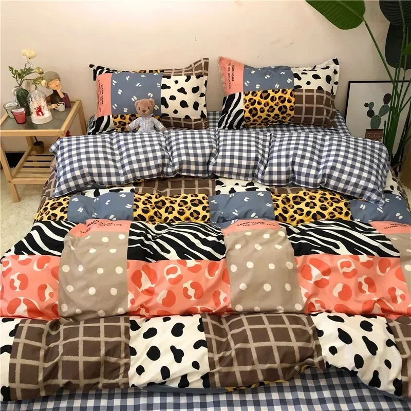 Imagem -05 - Conjuntos de Cama Padrão Leopardo Roupa de Cama Lençol Capa de Edredão Solteiro Duplo Rainha Rei Colcha Roupa de Cama Moda 2024