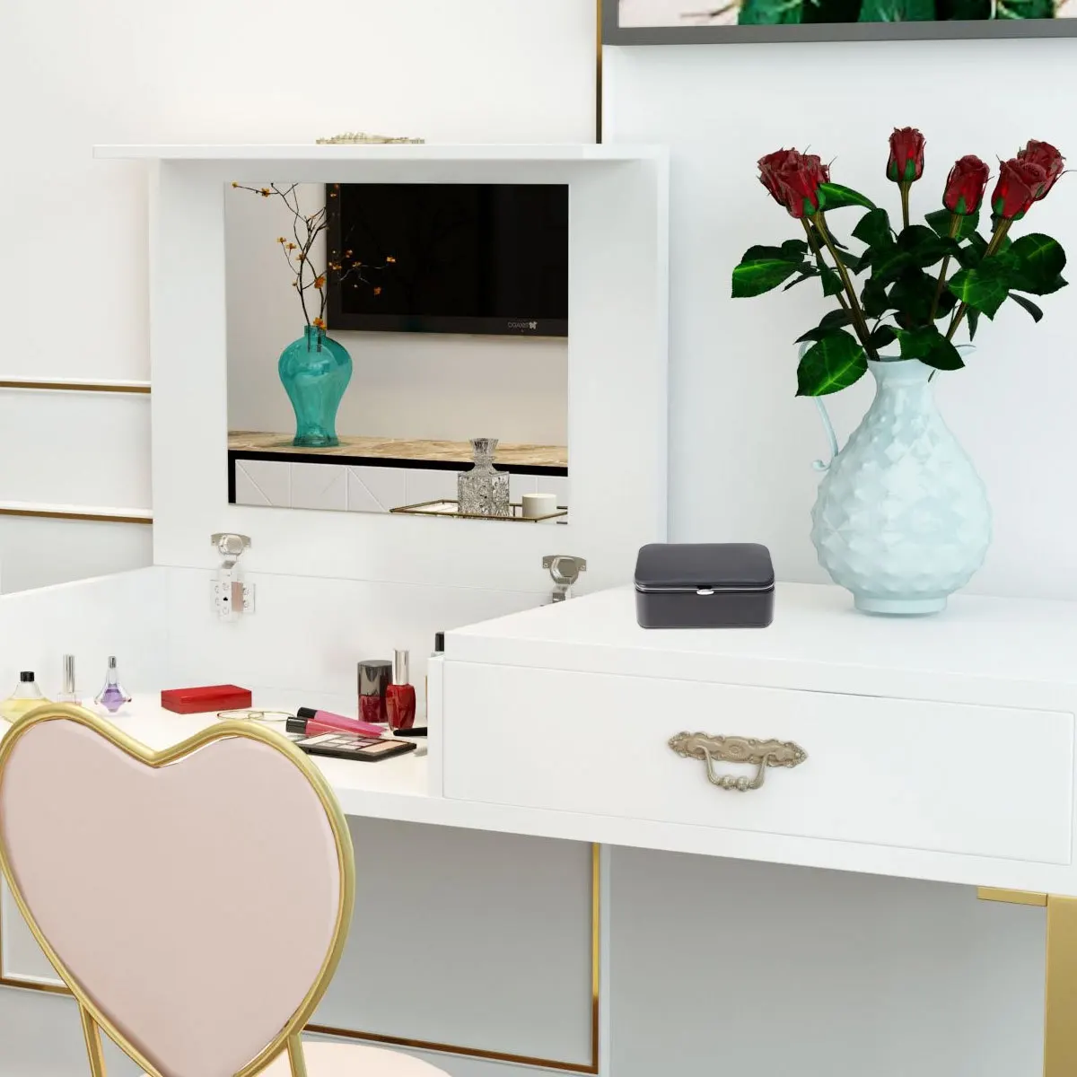 

Jewelry Box for Women and Girls Stylish Portable PU Case with Flocked Lining Multi Cell Design Perfect Gift for Birthday