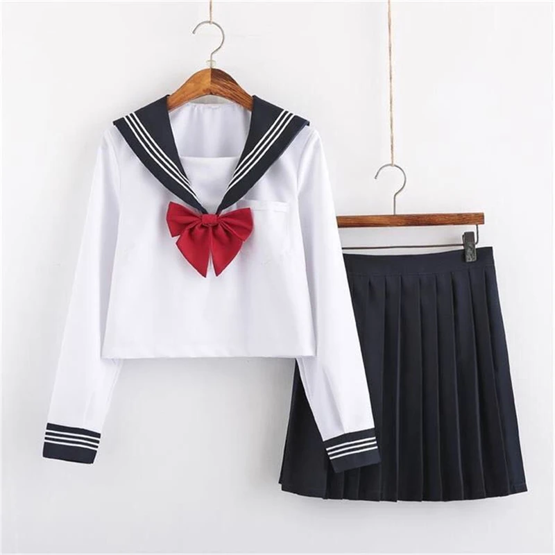 Japanese School Uniforms Sets Women Sailor Suits Summer Short Seeves Korean Students School Uniforms Class Clothes For Girls