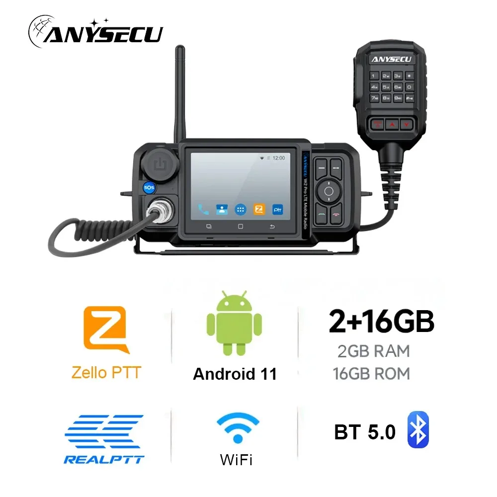 Radio Jaringan ANYSECU 4G-W2Pro Baru, Radio Seluler N61 Android 11 LTE WCDMA GSM WIFI PTT, Ponsel yang Bisa Digunakan dengan Zello/Real PTT