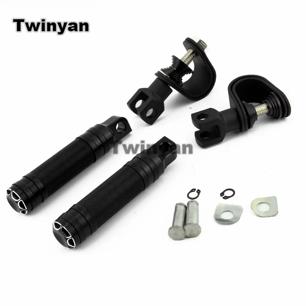 Motorcycle Pegs 25MM 32MM Crash Bar O-Ring Clamps Mount Footrests Highway Footpegs for Harley Honda Yamaha Touring Dyna Softail