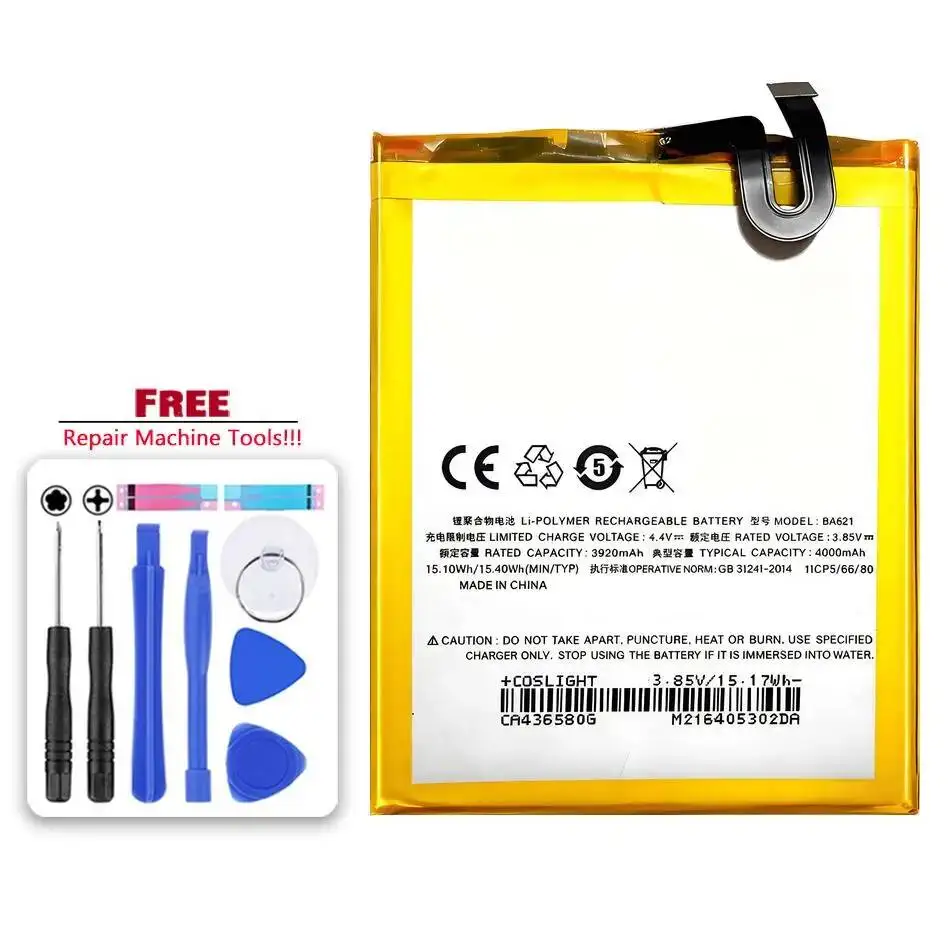 

Mobile Phone Battery High-Capacity BA621 BA721 3920-4000Mah For Meilan For Meizu For Meizy 5 Note 6