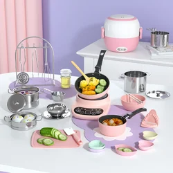 Children's Mini Kitchen Complete Cooking Girl Small Kitchen Set Children's Puzzle Play House Toys Real Cooking Food Set For Kids