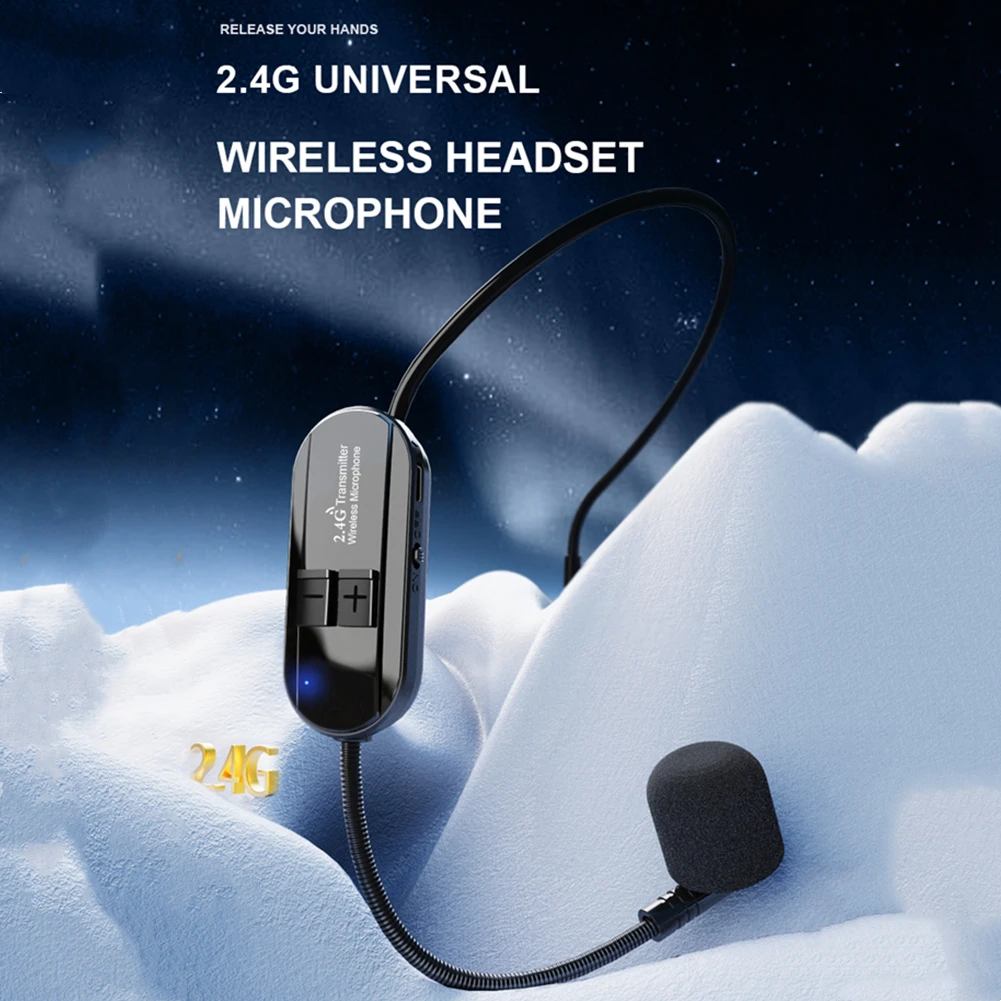 Беспроводная гарнитура с микрофоном, 2,4 ГГц, 6,35 мм, диапазон футов, микрофон для обучения уличной речи, встроенный высокочувствительный конденсаторный микрофон