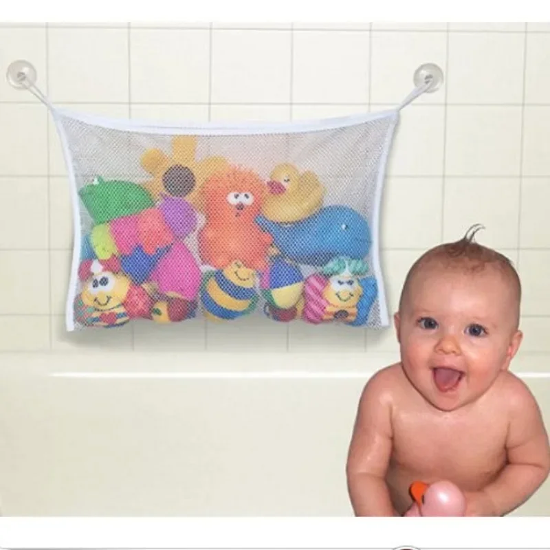 Baby Bathroom Mesh Bath Bag Kids Cartoon Basket Net Children's Games Network Waterproof Cloth Sand Toys Beach Storage Organizer