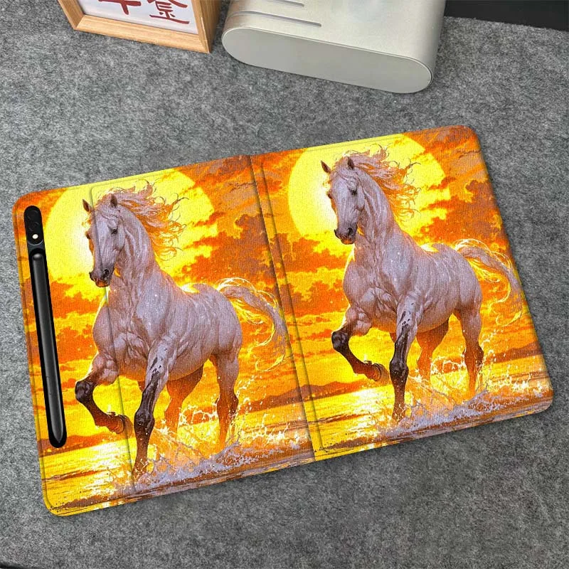 

Horse Art Sunset Gift For Samsung Galaxy Tab S10 S9 S8 S7 FE Lite Soft Flexible Support Tablet Case