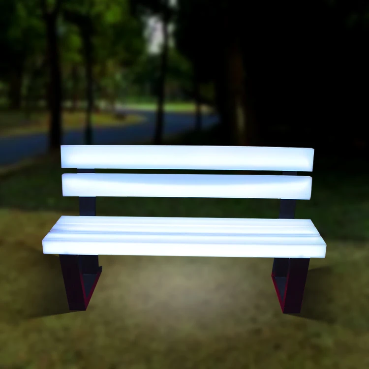 

wholesale led garden decorative plastic Outdoor Bench waterproof yard pe led bench chair