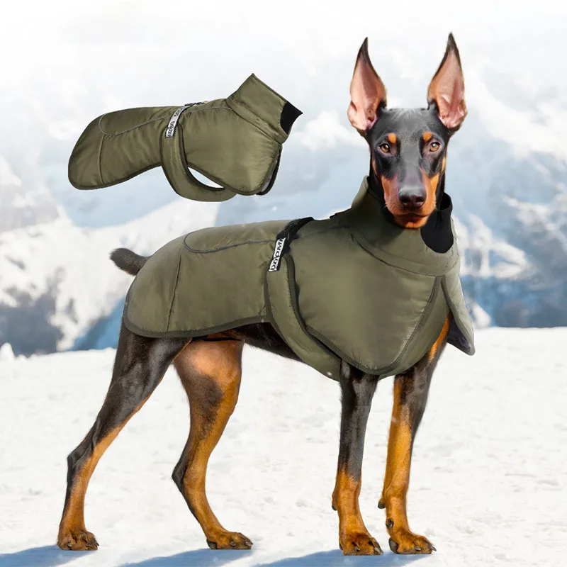 

Doberman Autumn Winter Warm Clothes For Large Dogs Waterproof Big Dog Vest Jacket Thicken Pet Dog Coat Bulldog Labrador Outfits