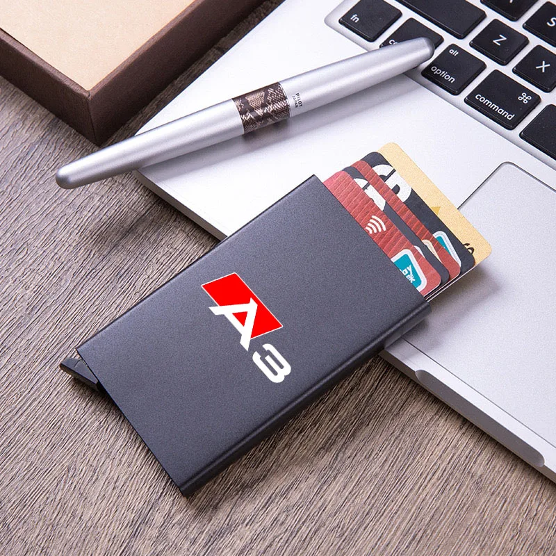 

For A1 A3 A4 A5 A6 A7 A8 Q3 Q5 Q7 Q8 Automatic Metal Anti-theft Smart Wallet ID Card Credit Card Holder Pop Up Credit Card Case