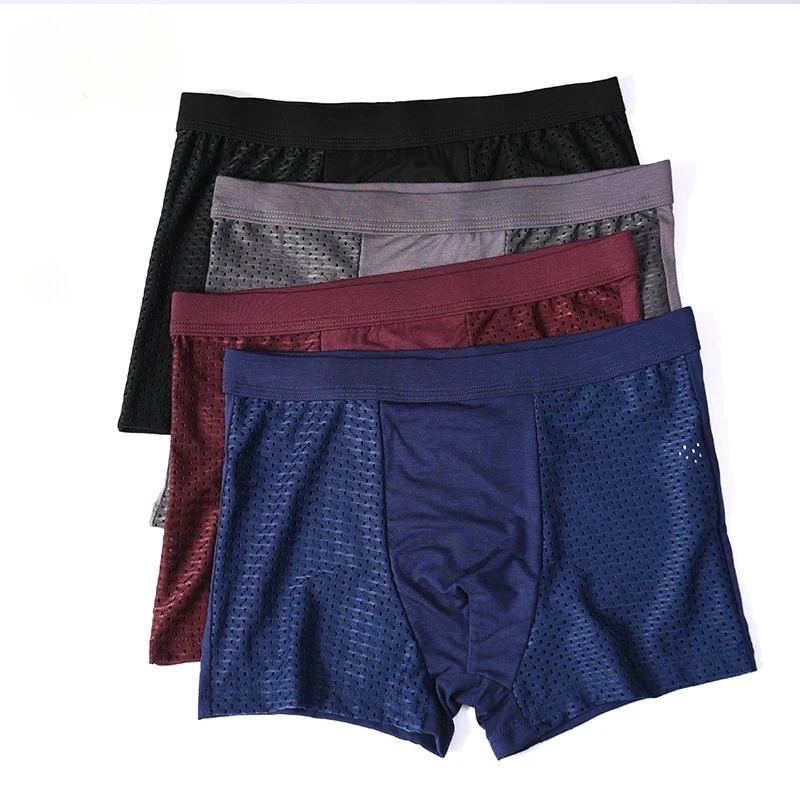 

L-4XL Men's Underwear Men's Boxer Solid Color Underwear Shorts Men's Underwear Breathable Close Fitting Men's Underwear 4 Pieces