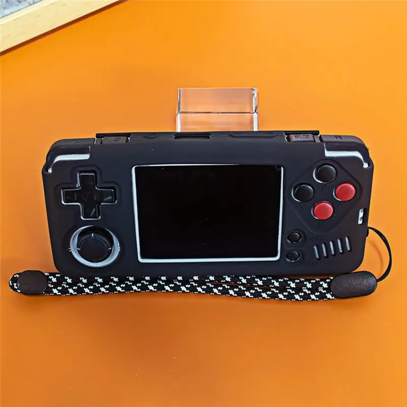 A34T Silicone Protective Case for Miyoo A30 Console, Drop-Proof Shockproof Cover, Black