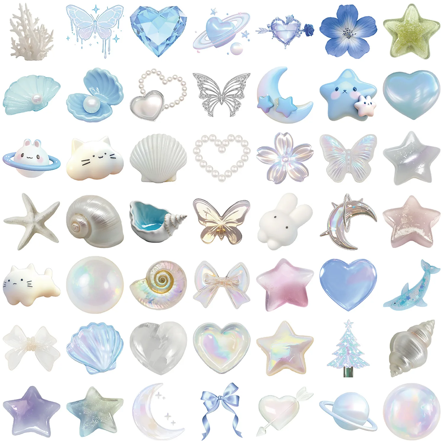 

10/30/50PCS White Aesthetic INS Style Graffiti Stickers Decorative Water Cup Computer Waterproof Stickers Kids Toys Gifts Decals