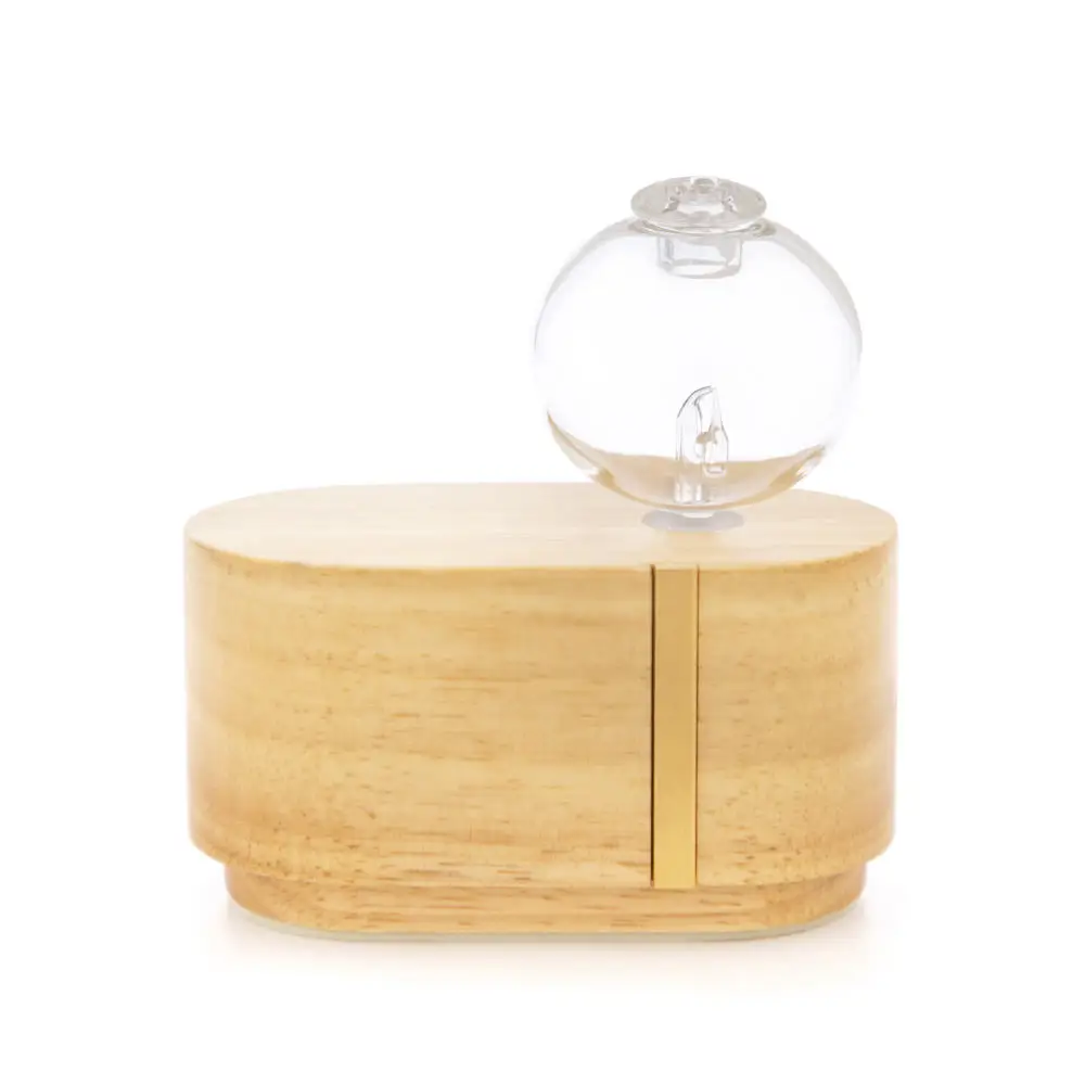 Hot-selling Small Portable Vintage Wood Glass Nebulizing Diffuser with Travel Bag Easy to Carry