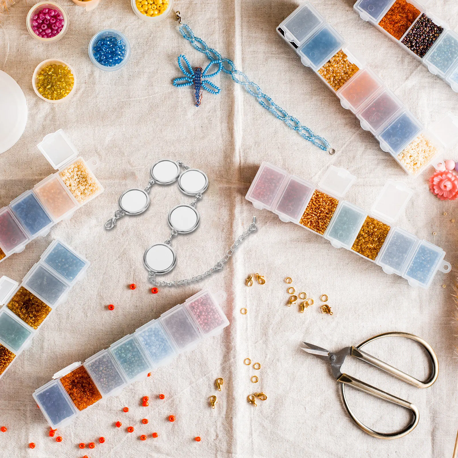 

4Pcs Sublimation Bracelet Blanks Round Bezel Setting Heat Transfer DIY Friendship Jewelry Making Unfinished Blank Ornament