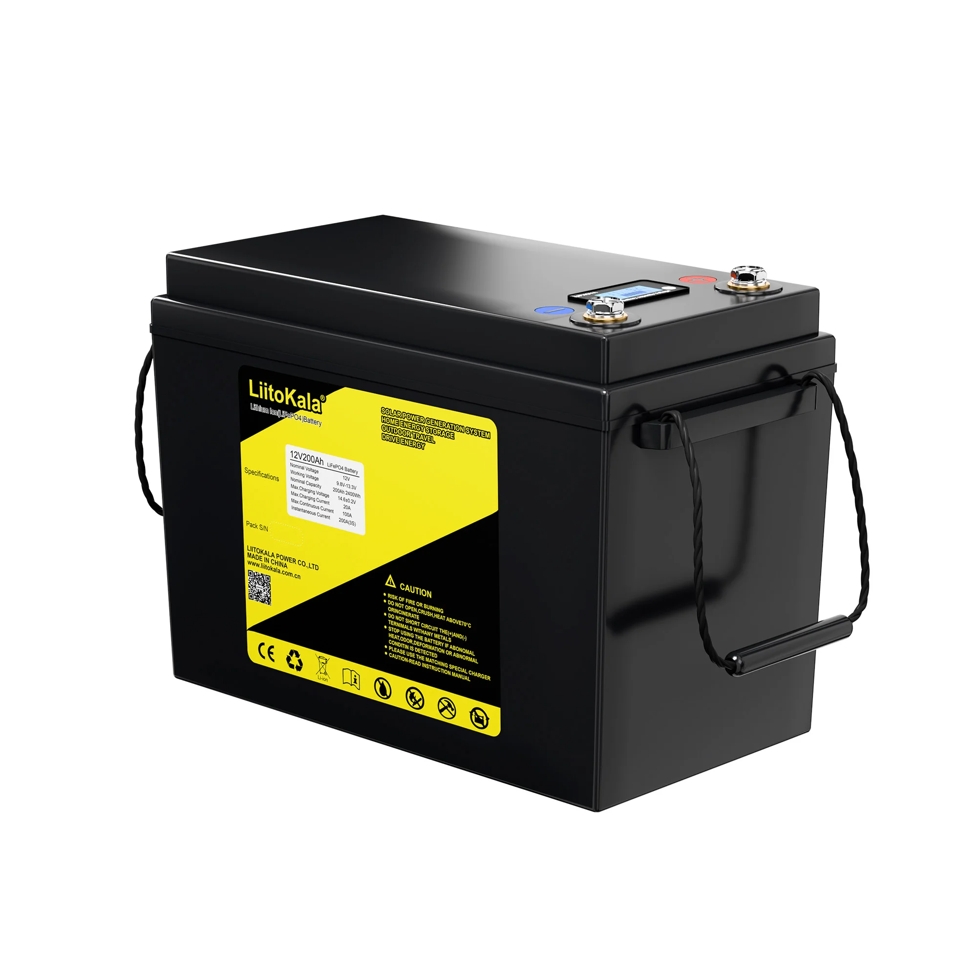 LiitoKala 12V 150Ah 200Ah LiFePO4-Batterie mit LCD-Anzeige, Lithium-Batteriepack für den Tiefentladebetrieb, integriertes BMS für Solarstromspeichersysteme, netzunabhängige Anwendungen, Wohnmobile,