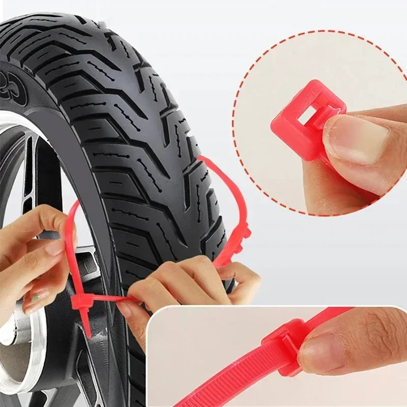 Universal Anti-skid Chain for Motorcycle Bicycle Tire Wheel Tie Outdoor Emergency Tire Snow Chain Accessories Winter 10Pcs