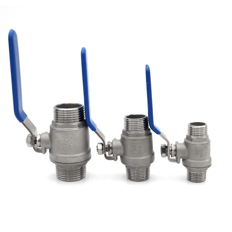 

1/4"-2" 304 Stainless Steel Two-Piece Ball Valve BSP Male External Thread，Full Port for Water/Gas/Air/Oil Switch Fitting Adapter