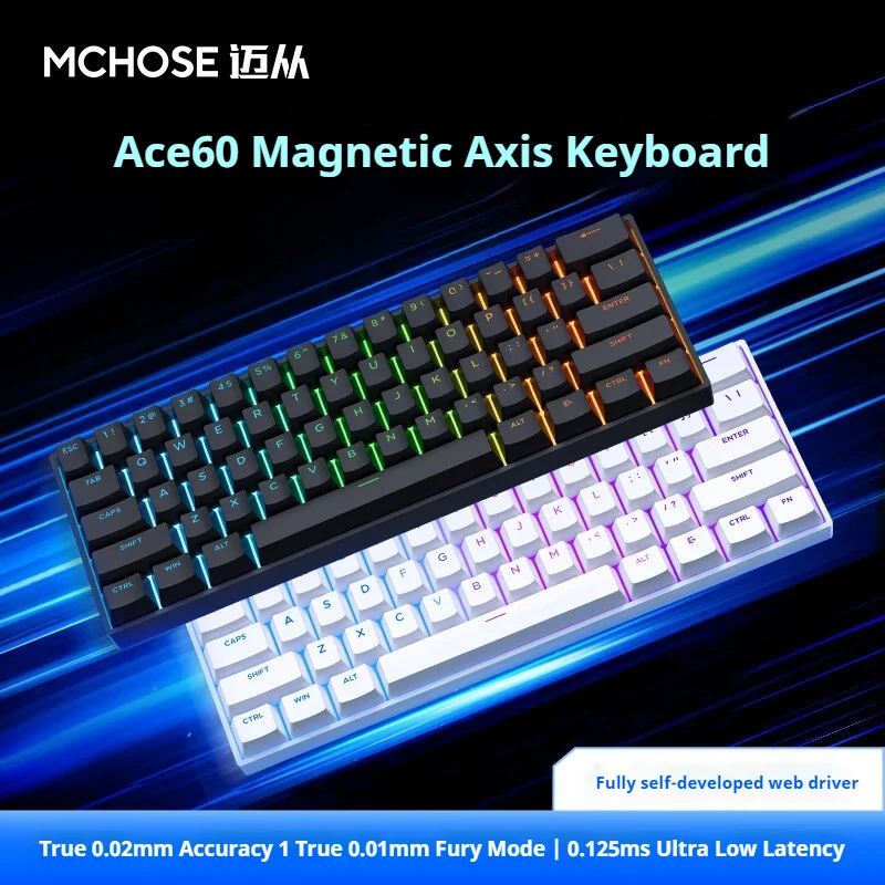 Mchose Ace 60 68 Pro Magnetic Axis Gaming Keyboard Rt Esports Desktop Game Customized Mechanical Wired Hot Swappable Keyboard