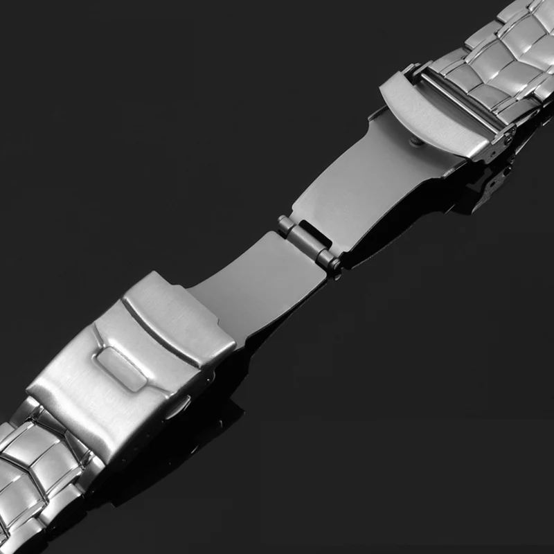 Brushed Stainless Steel Genuine Watch band For CASIO Edifice EF-524 Watch Strap Men Watchband Silver Safety Folding Clasp 22mm