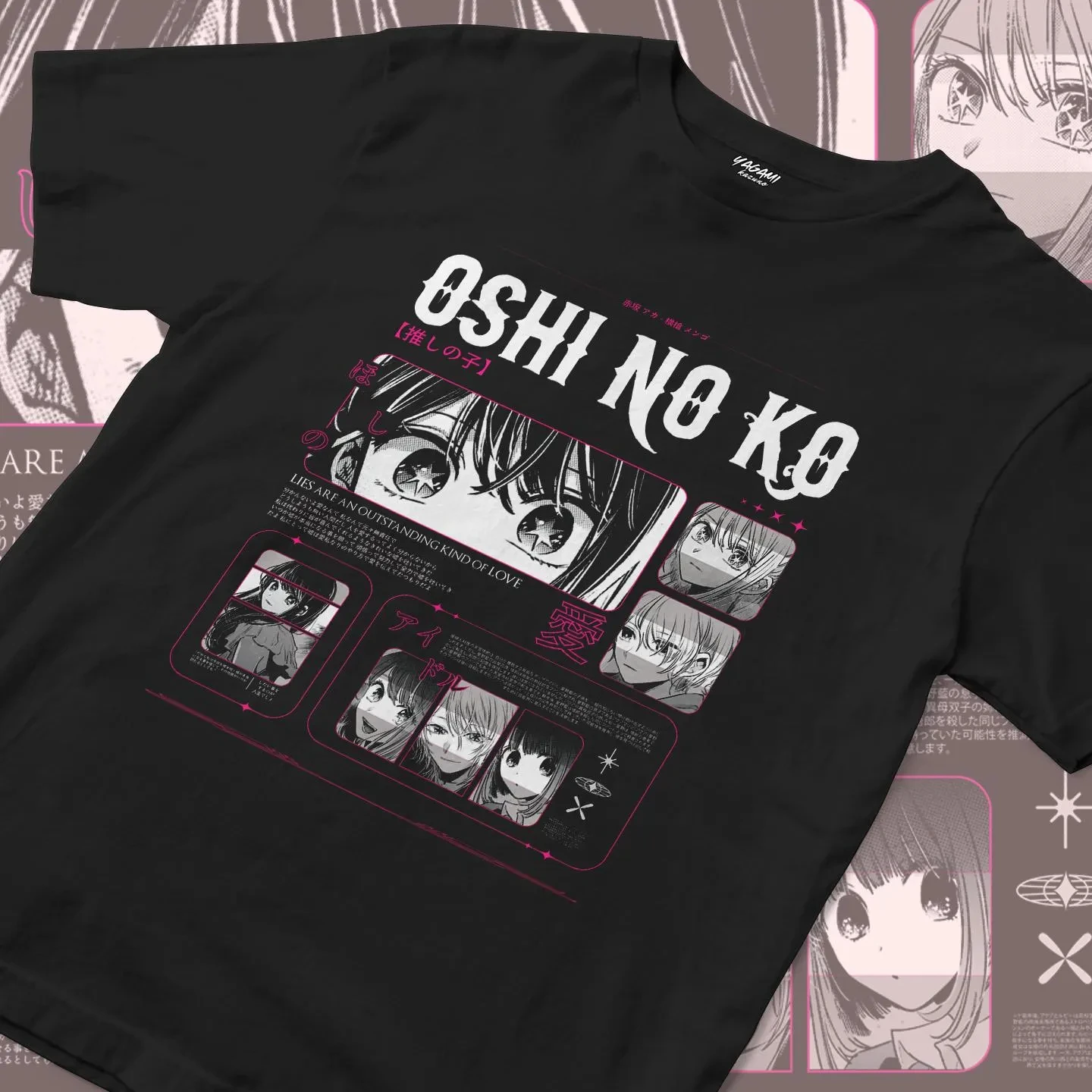 T-shirt Anime Oshi No Ko « Les mensonges sont un type de love exceptionnel » B0 - T-shirt graphique à manches courtes, style streetwear Harajuku ​
