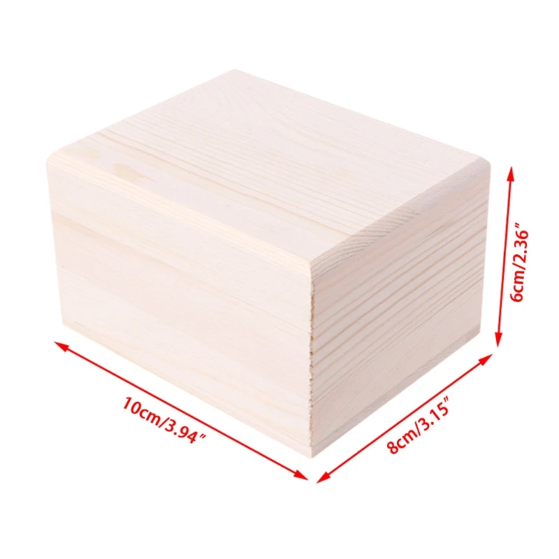 Handmade Wooden Box With Lid Storage Case Crafts Sundries Organizer 2 Sizes B03E