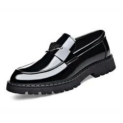 New Designer Thick Soled Men's Loafers Spring Autumn Fashion Slip-on Man Dress Shoes Male Luxury Brand Leather Shoes