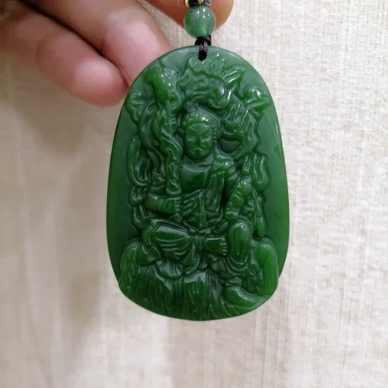 

Green Handcrafted Guardian Jade Pendant, Fashionable Boutique Jewelry, Men's and Women's Eight Major Guardians Necklace Gifts