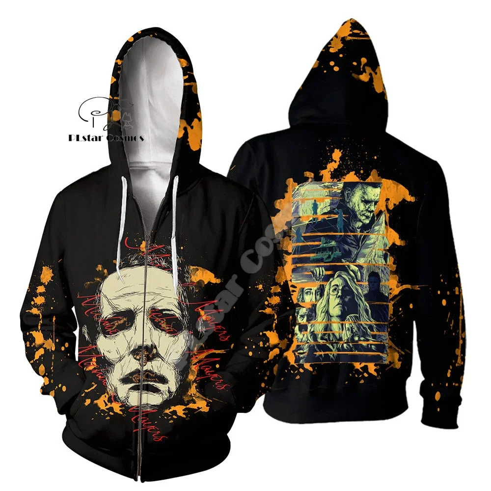 NewFashion Halloween Horror Terror Movie Character Michael Myers Jason Cosplay 3DPrint Pullover Harajuku Casual Jacket Hoodies D