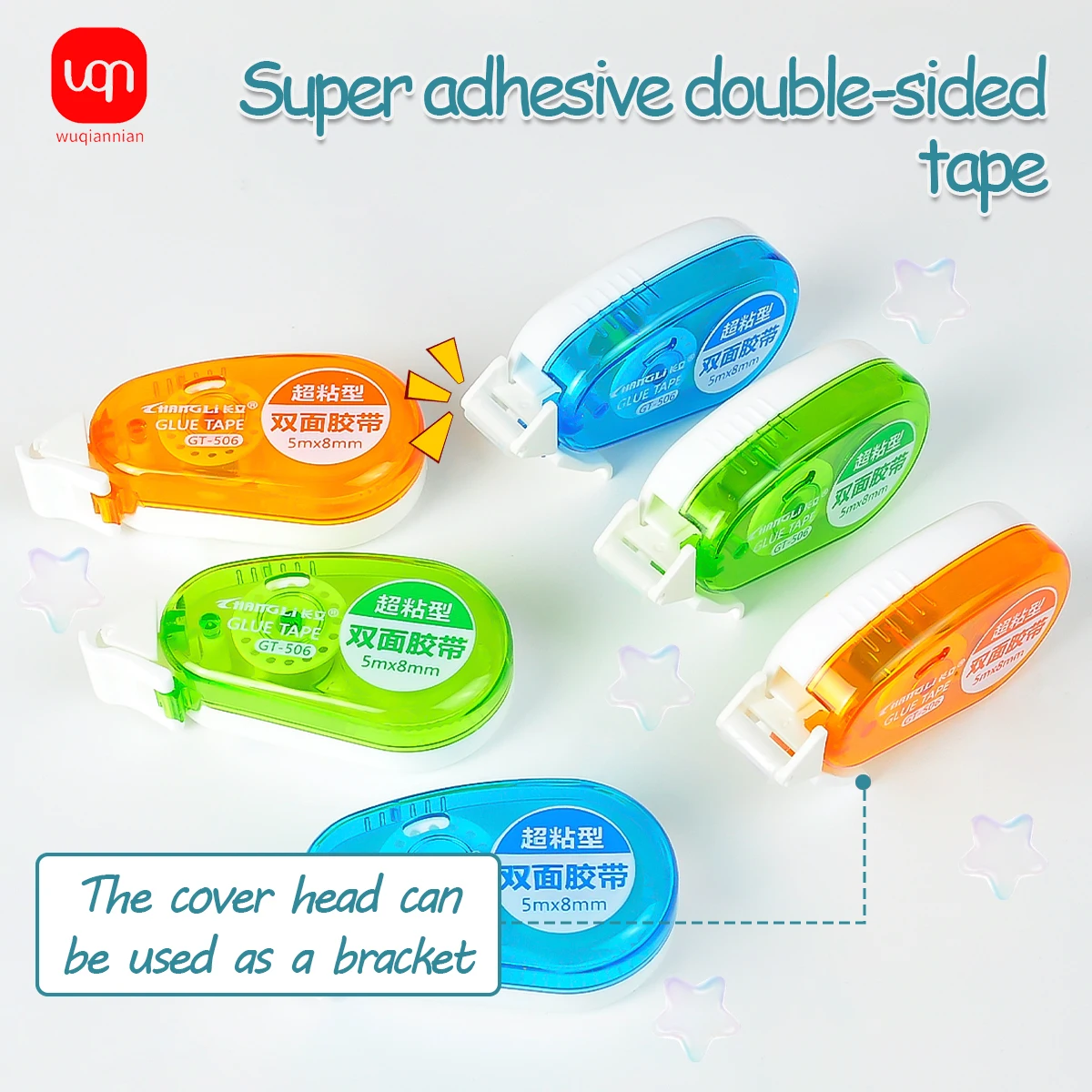 WQN-2pcs Mini Double-Sided Adhesive For Scrapbooking School Supplies Roller High Quality Portable Adhesive