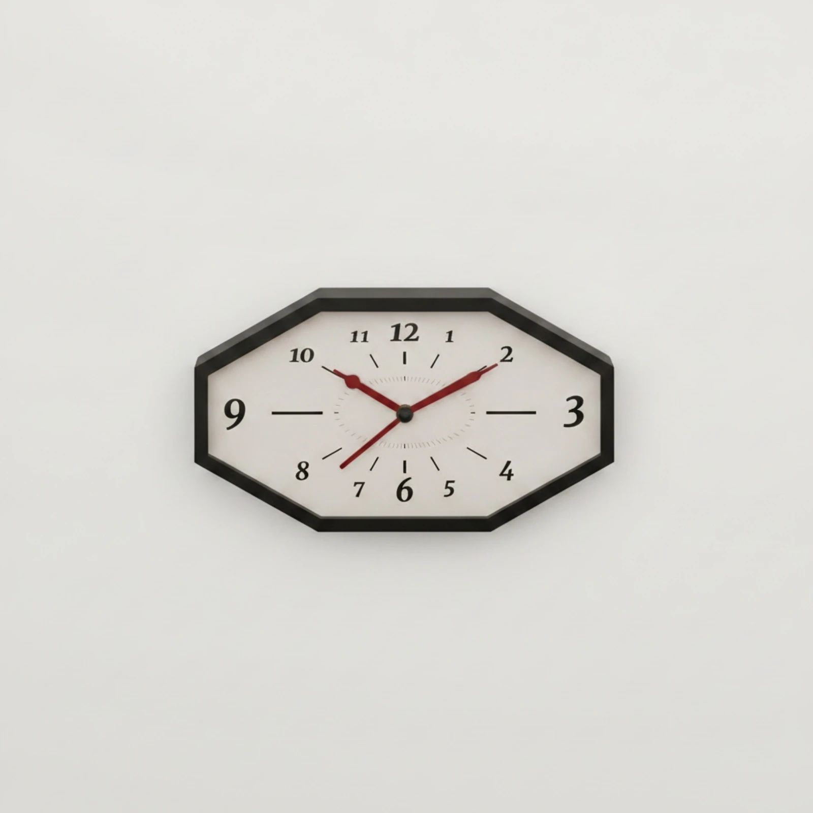 Octagonal Wall Clock Quartz Clock with Wooden Frame Timepiece Battery-Operated Modern for Living Room, Hallway