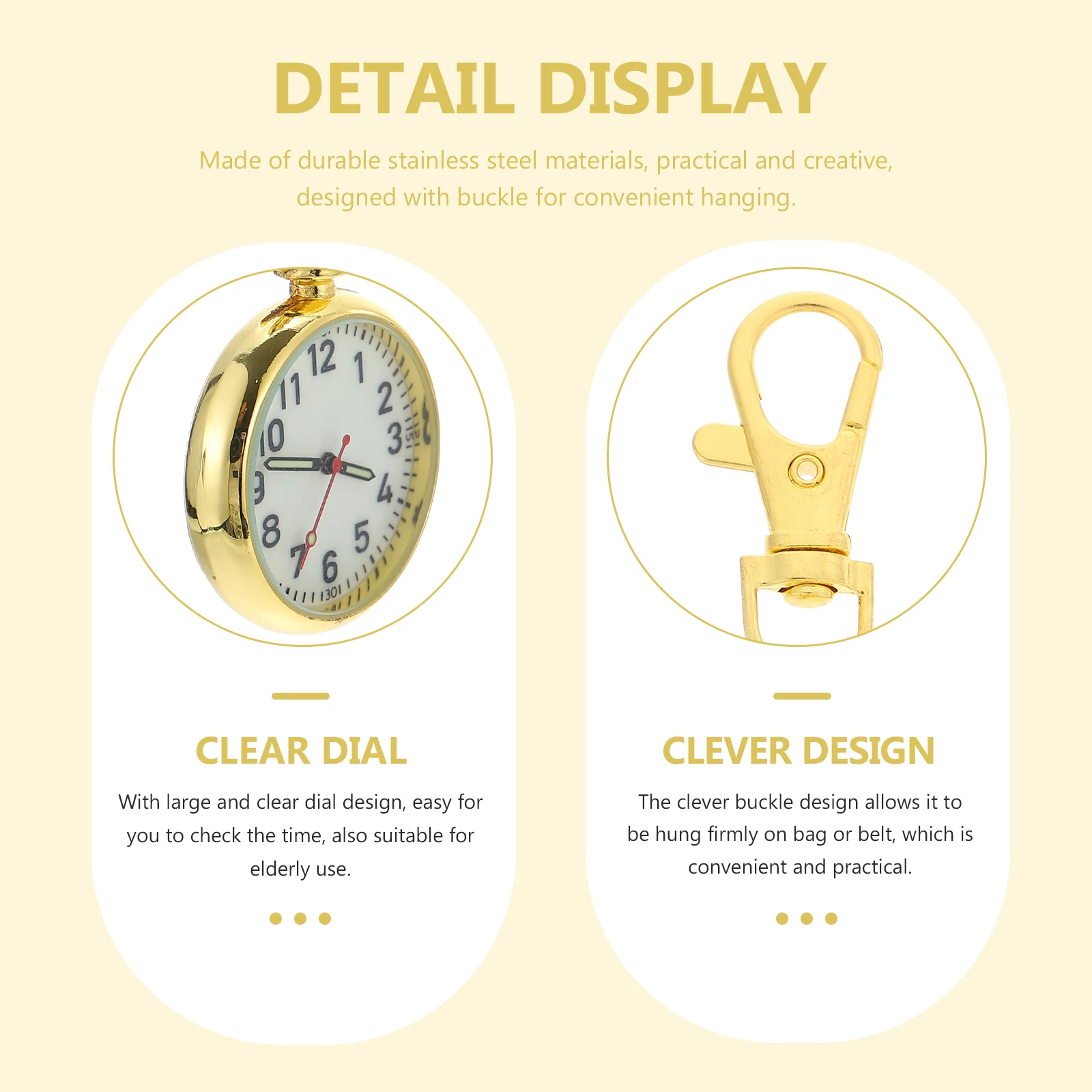 

Night Glow Buckle Design Luminous Hanging Watch Hanging Keychain Decor Gift