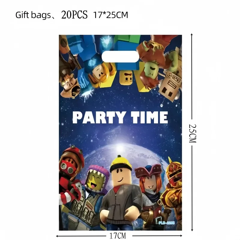 Cartoon 20 Stück Roblox Geschenktüten Geburtstagsparty Großhandel Öko-Plastik Süßigkeitentüten Anime-Themen Feiertagsgeschenktüten – Detail 3