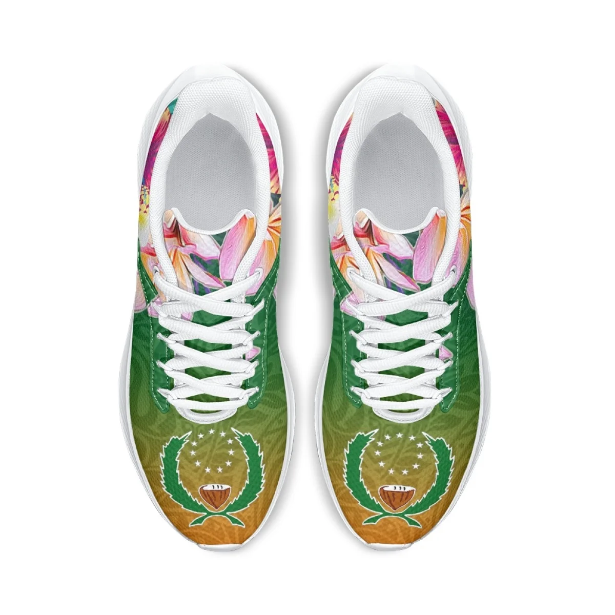 New Art Polynesian Frangipani Print Women's Sneakers Classic Lace Up Wear-resistant Outdoor Sports Running Shoes Flat Trainers