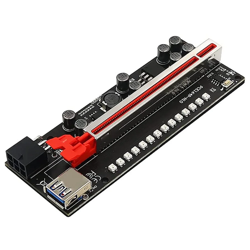 Nowa wersja V011PROPlus 1X PCI-E X16 PCIE Riser GPU 6Pin Adapter Cable USB3.0 PCI Express Extension Riser Card
