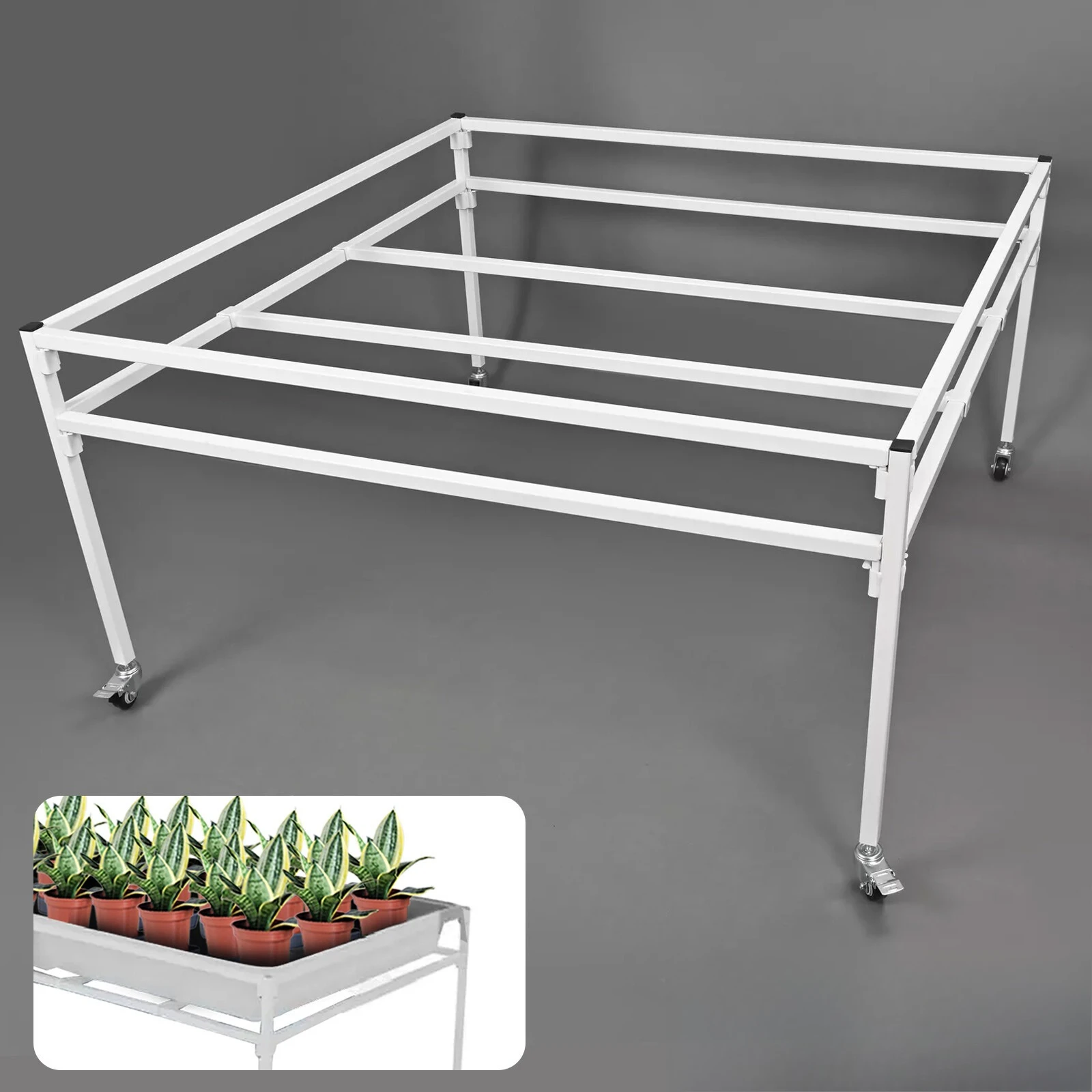 Flood Tray Table - 4,16'x4,33' Fluttischgestell mit Rollen für Hydroponik-Keimschalen